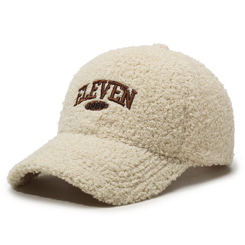 Warm Baseball Cap Winter Lambskin Thickened Hat for Men & Women.