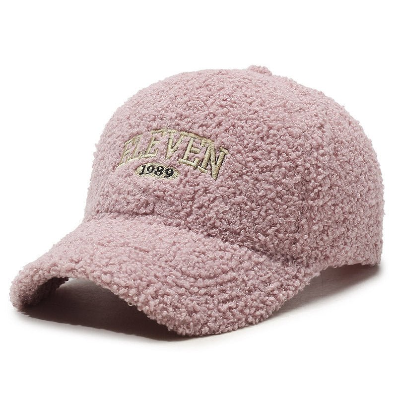 Warm Baseball Cap Winter Lambskin Thickened Hat for Men & Women.