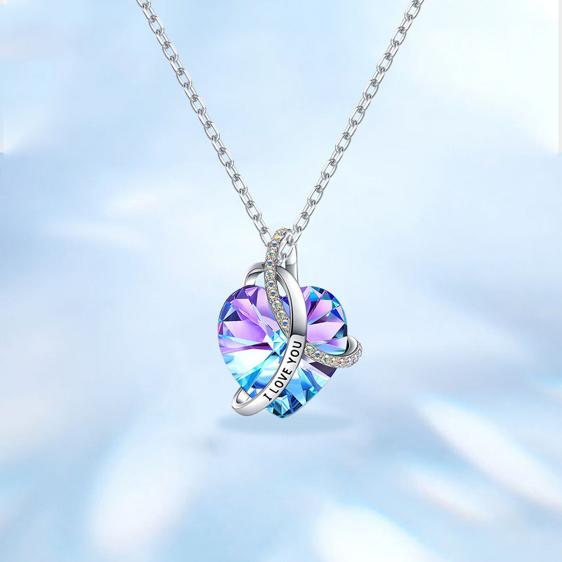 Fashion Love Heart Crystal Necklace For Women