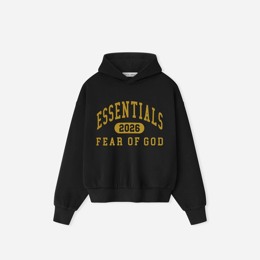 Fear Of God Essentials Classic Fleece Hoodie Vintage Black 2026 - Alvenah - Essentials