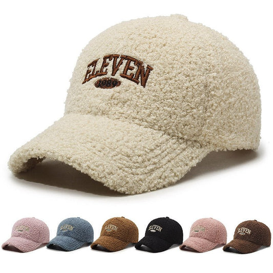 Warm Baseball Cap Winter Lambskin Thickened Hat for Men & Women.